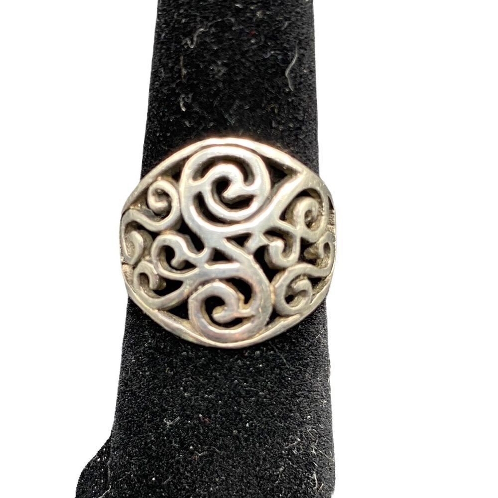 Vintage Cut Out Scrolls Sterling Silver 925 ring size 7.5